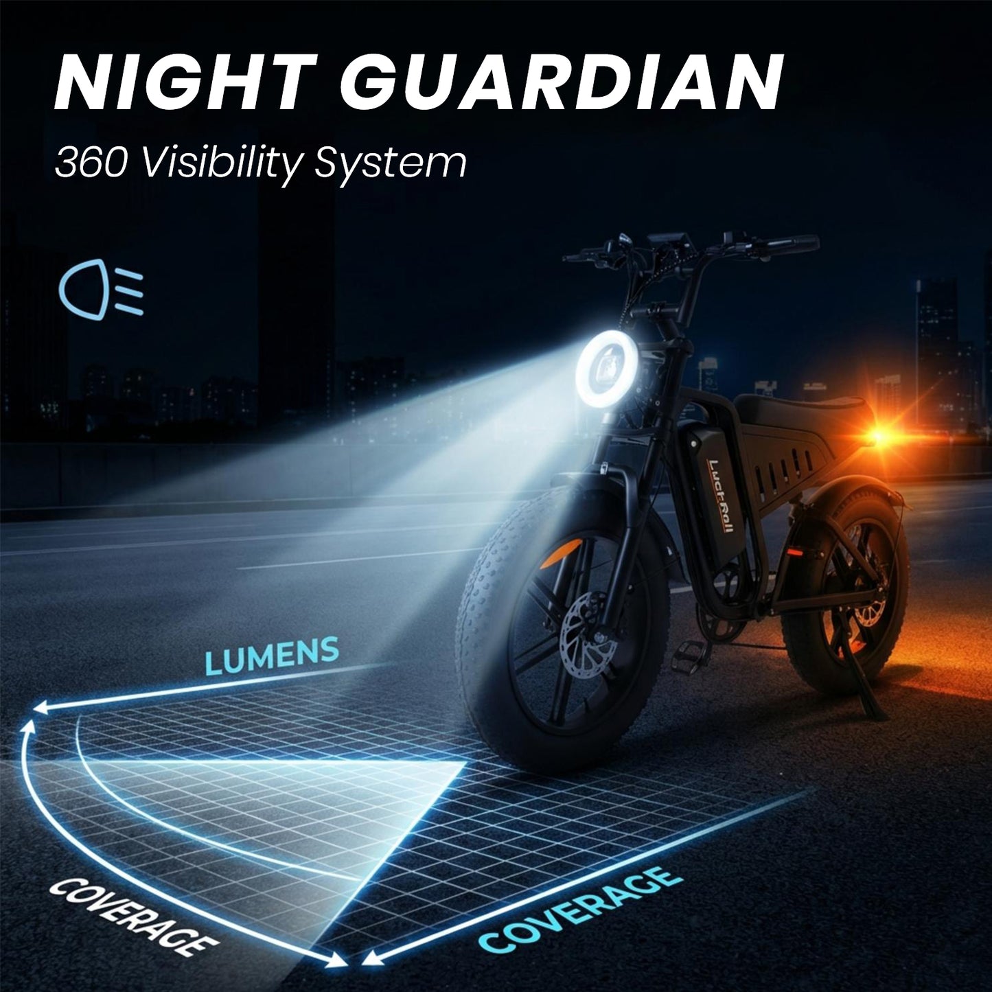 20-Inch Fat Tire Electric Dirt Bike 2000/1500W Moped with NFC & Password Unlock