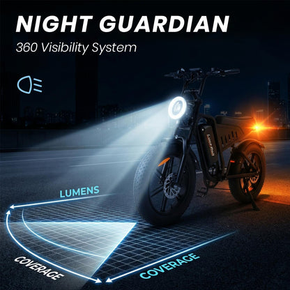 20-Inch Fat Tire Electric Dirt Bike 2000/1500W Moped with NFC & Password Unlock
