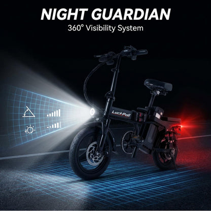 14-Inch Commuter Electric Bicycle for Adults 1000W Motor 60–80 Miles Range
