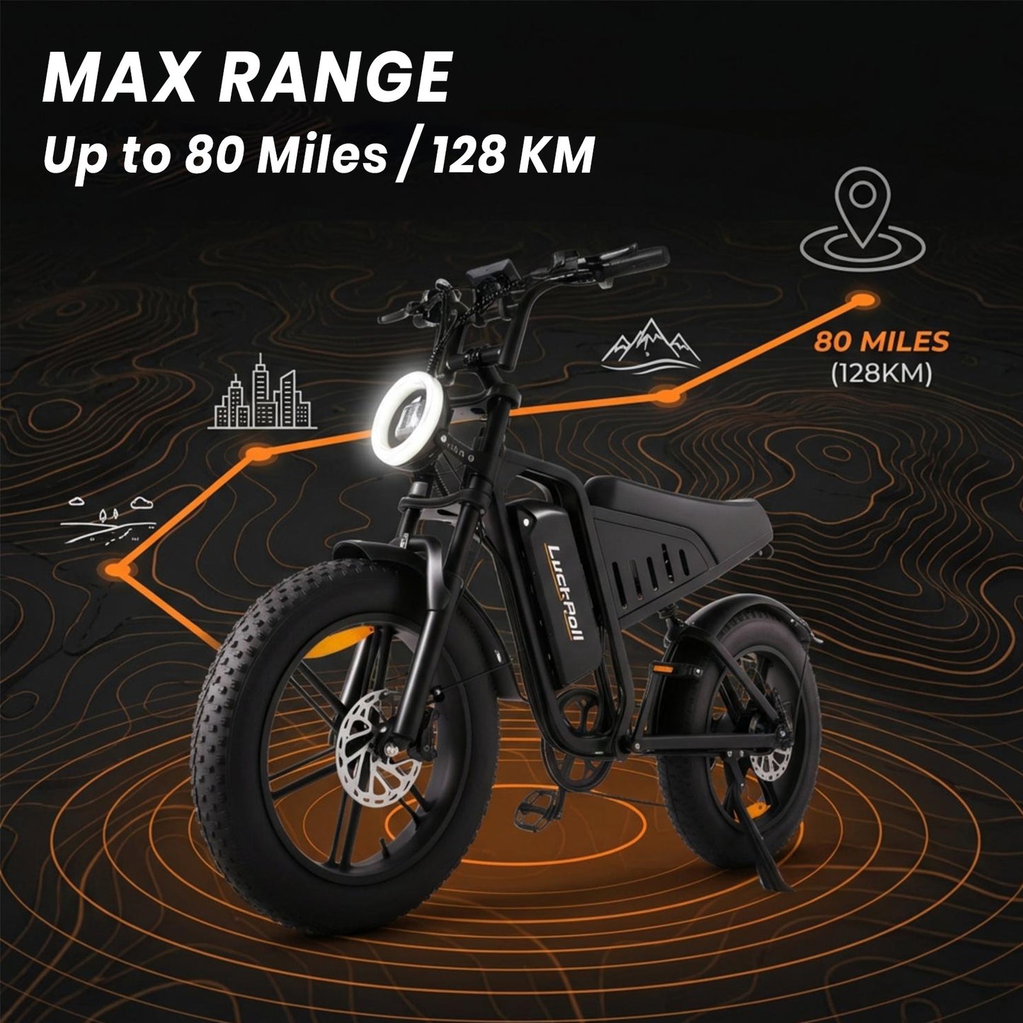 20-Inch Fat Tire Electric Dirt Bike 2000/1500W Moped with NFC & Password Unlock