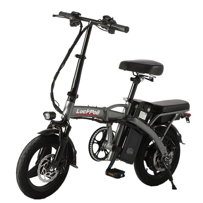 14-Inch Portable Commuter E-Bike Classic Peak Foldable Removable Battery Bicycle